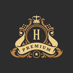 luxury monogram logo template object Vector Image