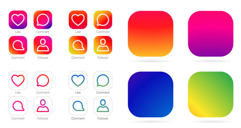 Modern Gradient App Icon Set vector image
