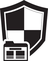 single shield and file folder icon vector image