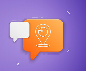 white map pointer with bowling ball icon isolated vector image