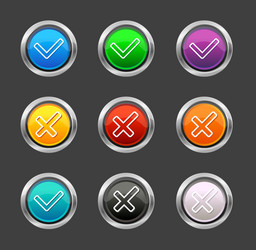 check mark yes no like buttons vector image