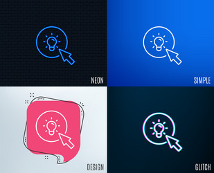 Idea lamp line icon mouse cursor sign vector