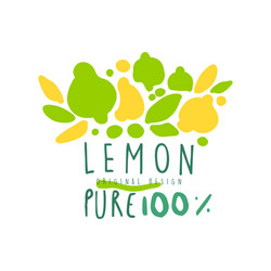 lemon 100 percent logo template original design vector