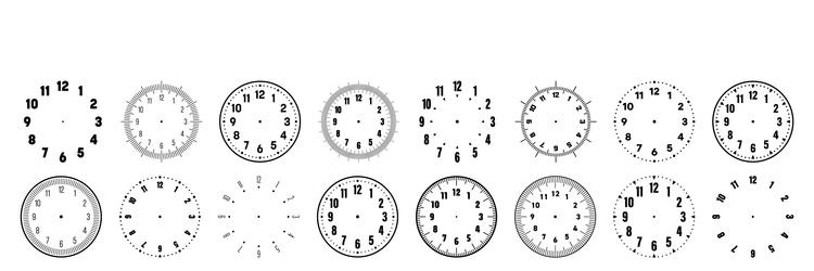 mechanical clock faces with arabic numerals bezel vector image