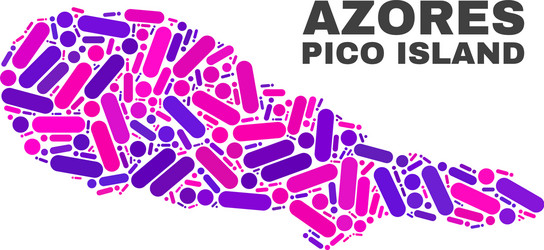 mosaic pico island map of dots and lines vector image