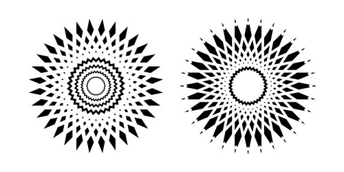 radial circle patterns set vector image