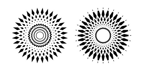 Radial circle patterns set vector