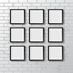 Set frame for photos or paintings on wall Vector Image