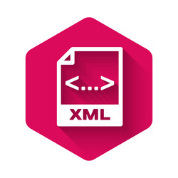 white xml file document icon download button vector image