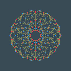 a circle composed of dots and lines wireframe 3d vector image