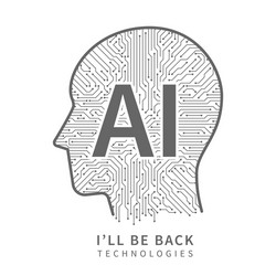 Artificial Intelligence Circuit Brain vector image