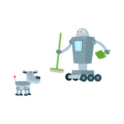 Flat robots set isolated vector