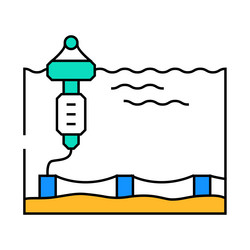 floating platform tidal power icon color vector image