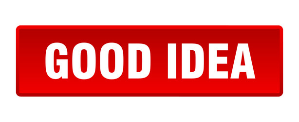good idea button square red push vector image