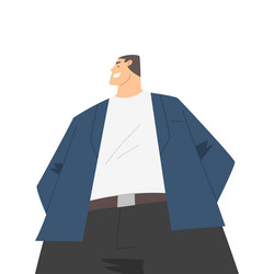 man character in formal suit standing and smiling vector image