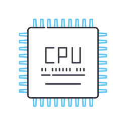 processor unit line icon outline symbol vector image