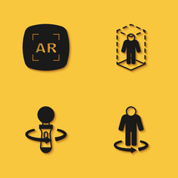 set augmented reality ar 3d modeling vr vector image