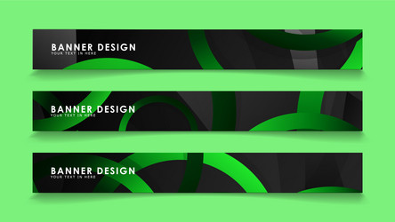 set rectangular banners with background dark vector image