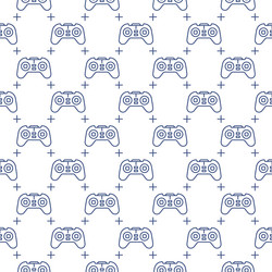 videogame controller for computer game pad linear vector image