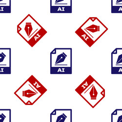 blue and red ai file document download button vector image
