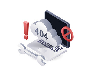 computer received an error warning code 404 vector image