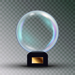 empty snow globe shadows reflection vector image