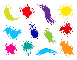 paint blots splashes set for design use colorful vector image