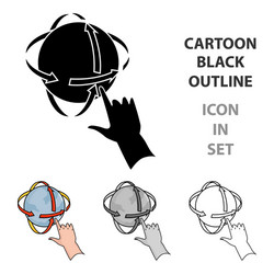 rotation of globe in virtual reality icon vector image