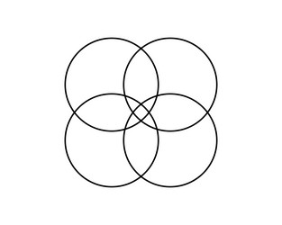 venn diagram template with 4 overlapped circles vector image