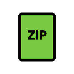 zip file icon line isolated on white background vector image