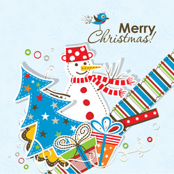 Festive Christmas Card Template Vector Image