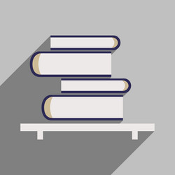 flat with shadow icon and mobile application book vector image