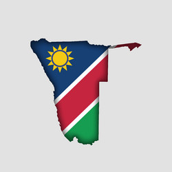 namibia map with flag in body vector image