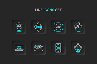 set line augmented reality ar 3d modeling vector image