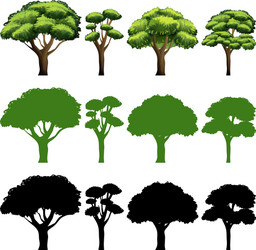 set of tree different design vector image