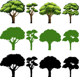 Set of tree different design vector