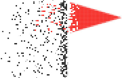 triangle flag dissolved pixel icon vector image
