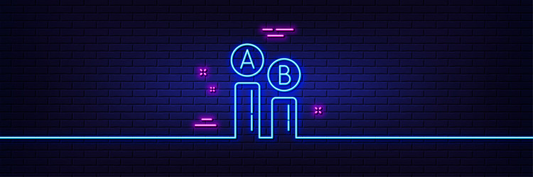 ab testing line icon ui test chart sign neon vector