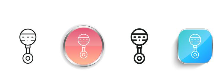 baby toy icon thin linear regular and button vector image