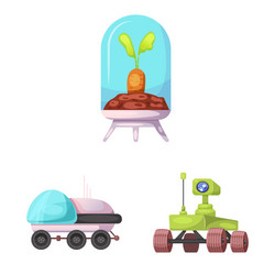 isolated object of mars and space icon collection vector image