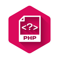white php file document icon download button vector image