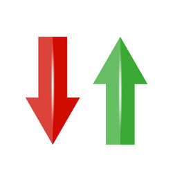 Arrow up and down green red arrows vector