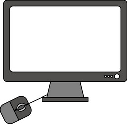 color graphic desk computer tech device with mouse vector image