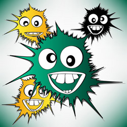 Crazy furry funny face cartoon design background vector