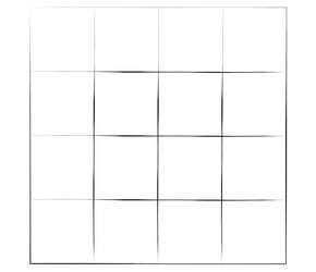 grid mesh graticule with grungy irregular lines vector image
