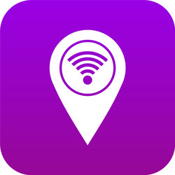 map pin pointer with wi fi symbol icon digital vector image