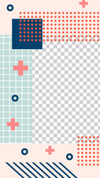 memphis style story template geometric vector image