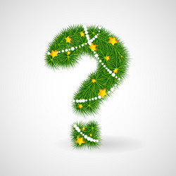 New year tree question mark vector