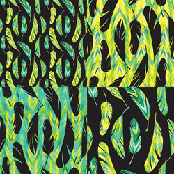 seamless pattern bright abstract feathers vector image