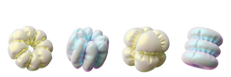 set inflatable 3d balloons with abstract shapes vector image